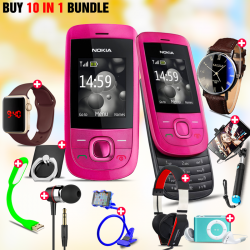 10 in 1 Bundle Offer , Nokia 2220S Mobile Phone ,Portable USB LED Lamp, Wired Earphones, Ring Holder, Headphone, Mobile Holder, Macra Watch, Yazol Watch, Selfie Stick, Mp3 Player